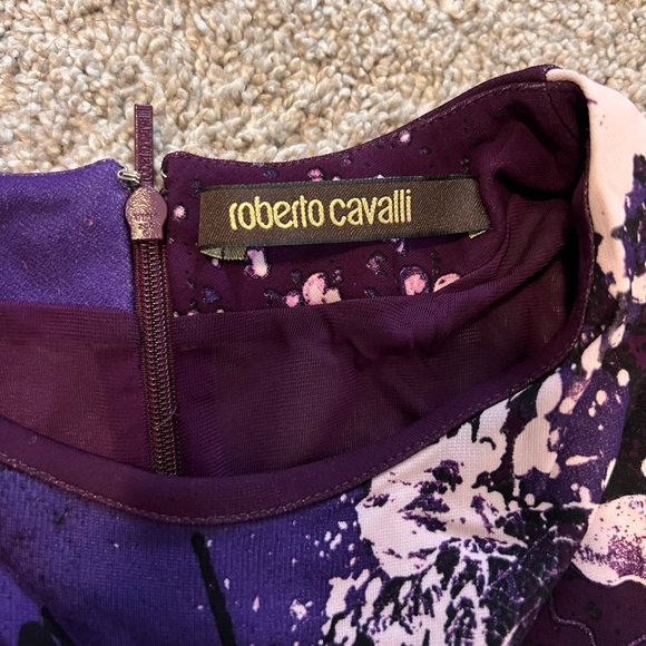 Roberto Cavalli Purple Abstract Floral Sheath Dress – IT 40 (US 4) - Picture 6 of 9